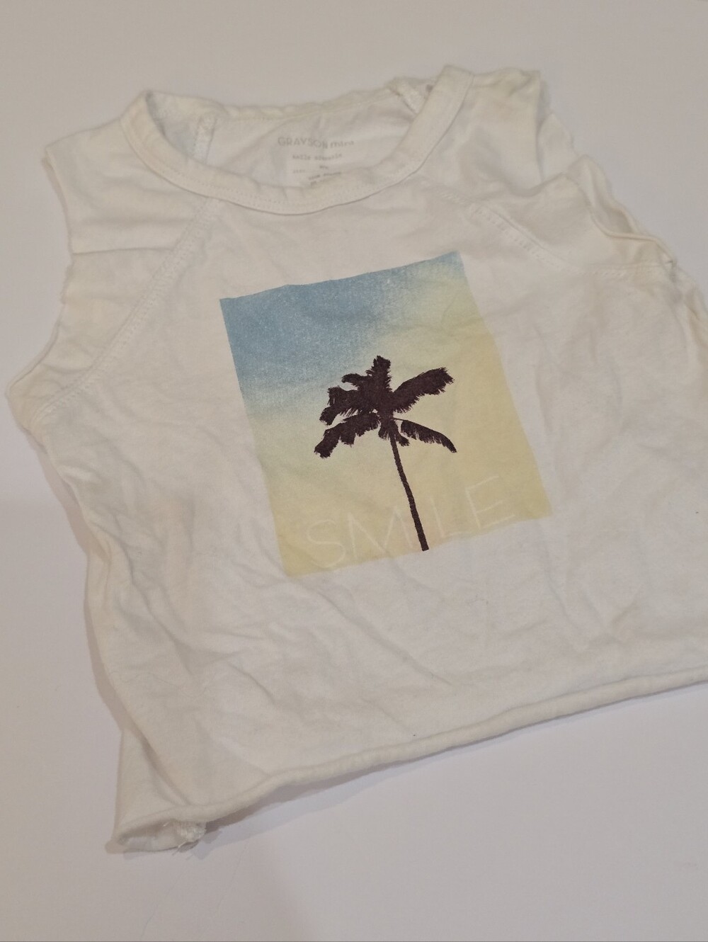 2T Palm Tree Print Gradient Cotton Tank Top Grayson Mini